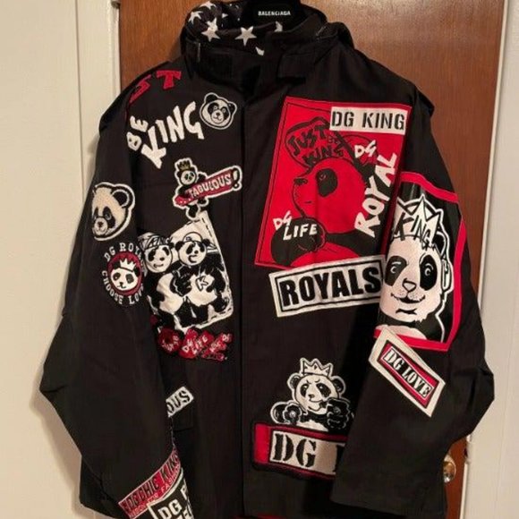 Dolce & Gabbana Panda Patches Coat Full Length Jacket